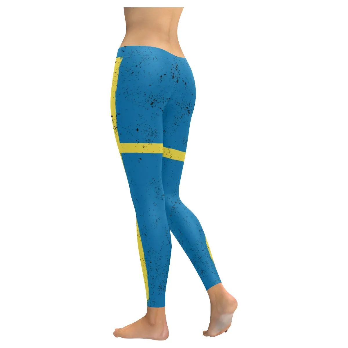 Sweden Grunge Flag Leggings RLT7