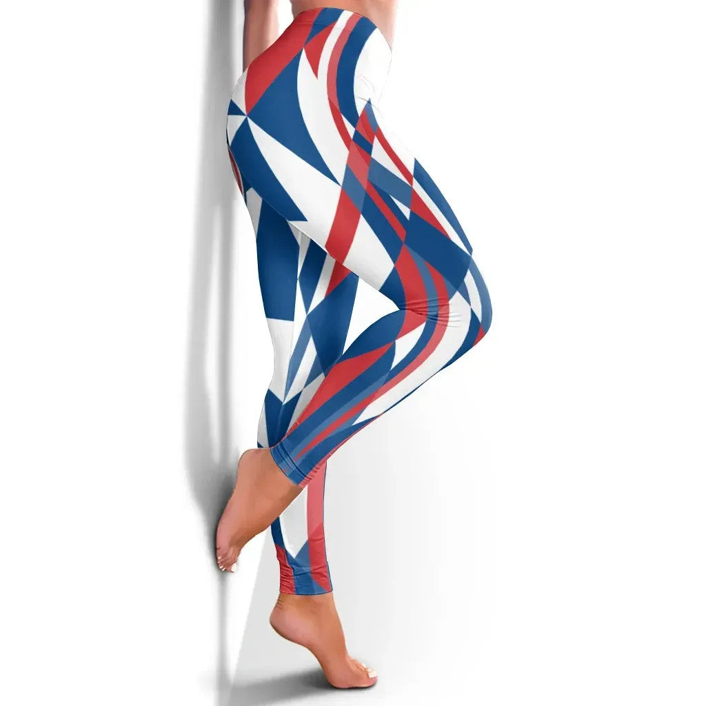Leggings - Serbia Flag Color With Coat Of Arm RLT7