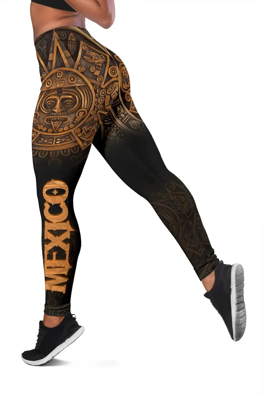 Mexico Aztec Leggings The Ancient Aztec Calendar RLT13