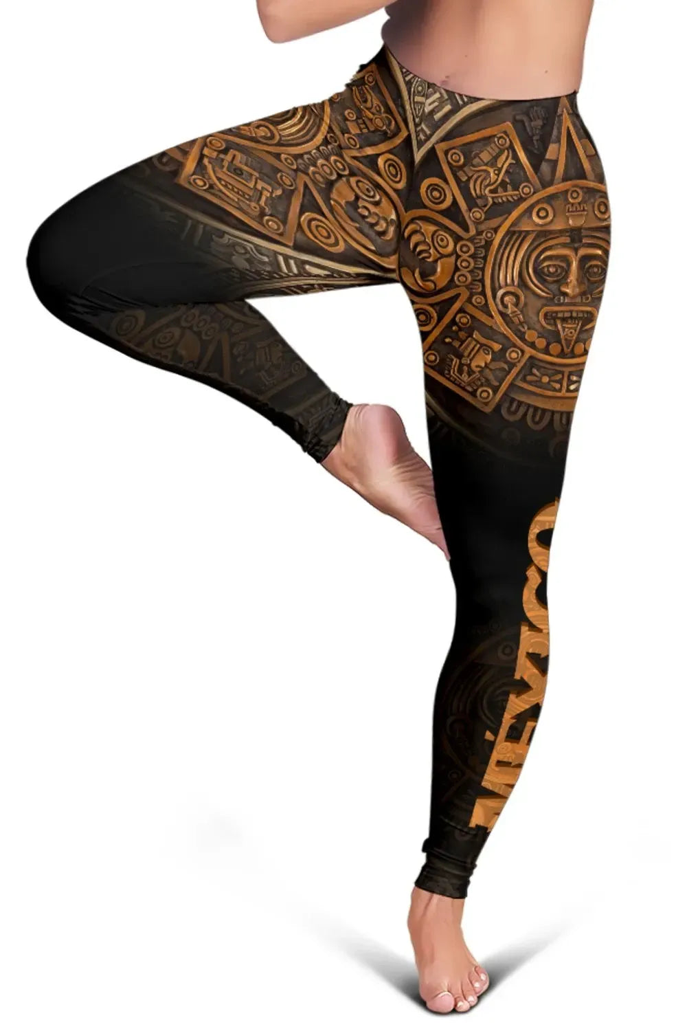 Mexico Aztec Leggings The Ancient Aztec Calendar RLT13
