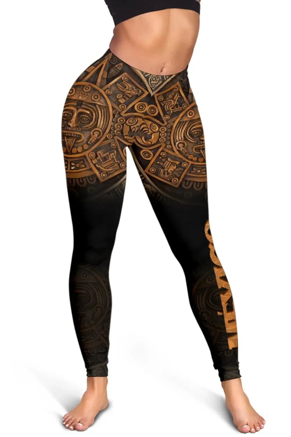 Mexico Aztec Leggings The Ancient Aztec Calendar RLT13