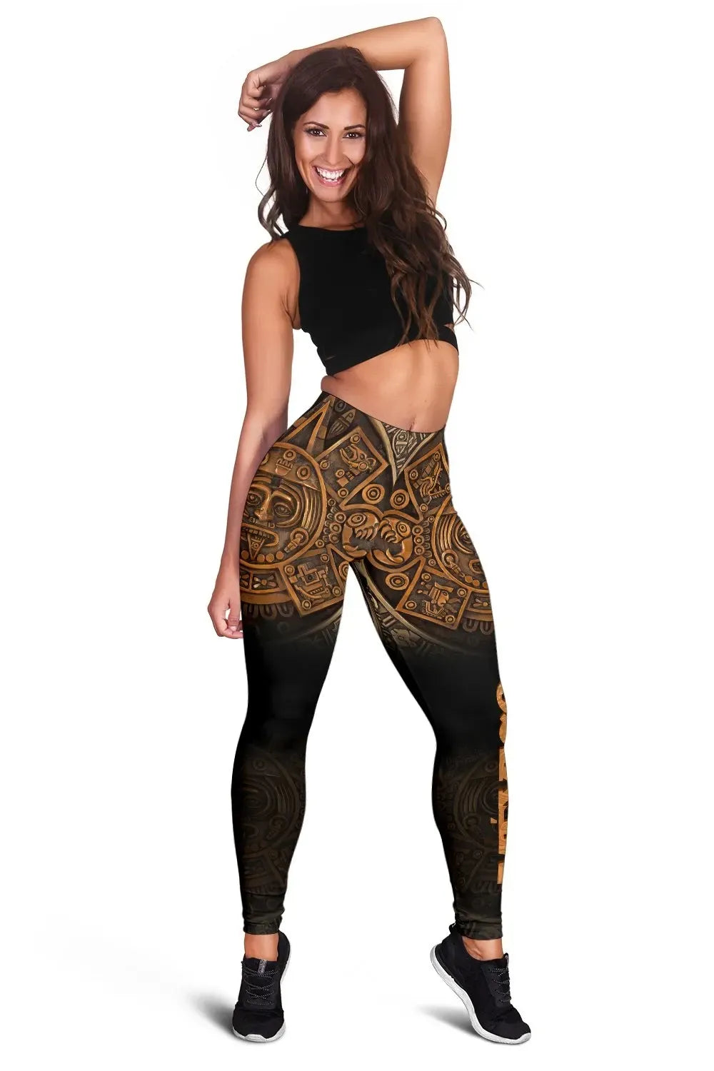 Mexico Aztec Leggings The Ancient Aztec Calendar RLT13