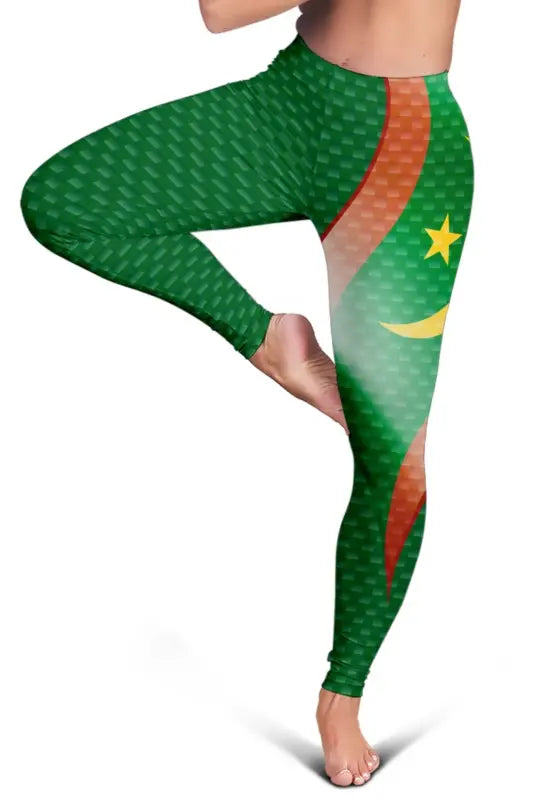 Mauritania Women's Leggings Mauritania Flag and Coat Of Arms RLT12