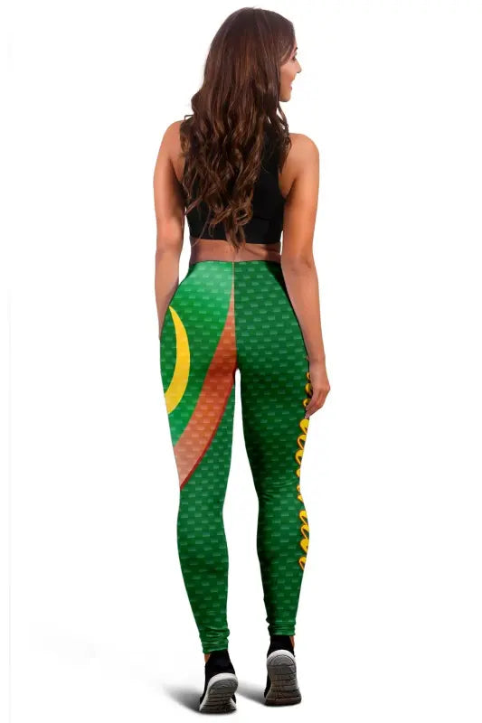 Mauritania Women's Leggings Mauritania Flag and Coat Of Arms RLT12