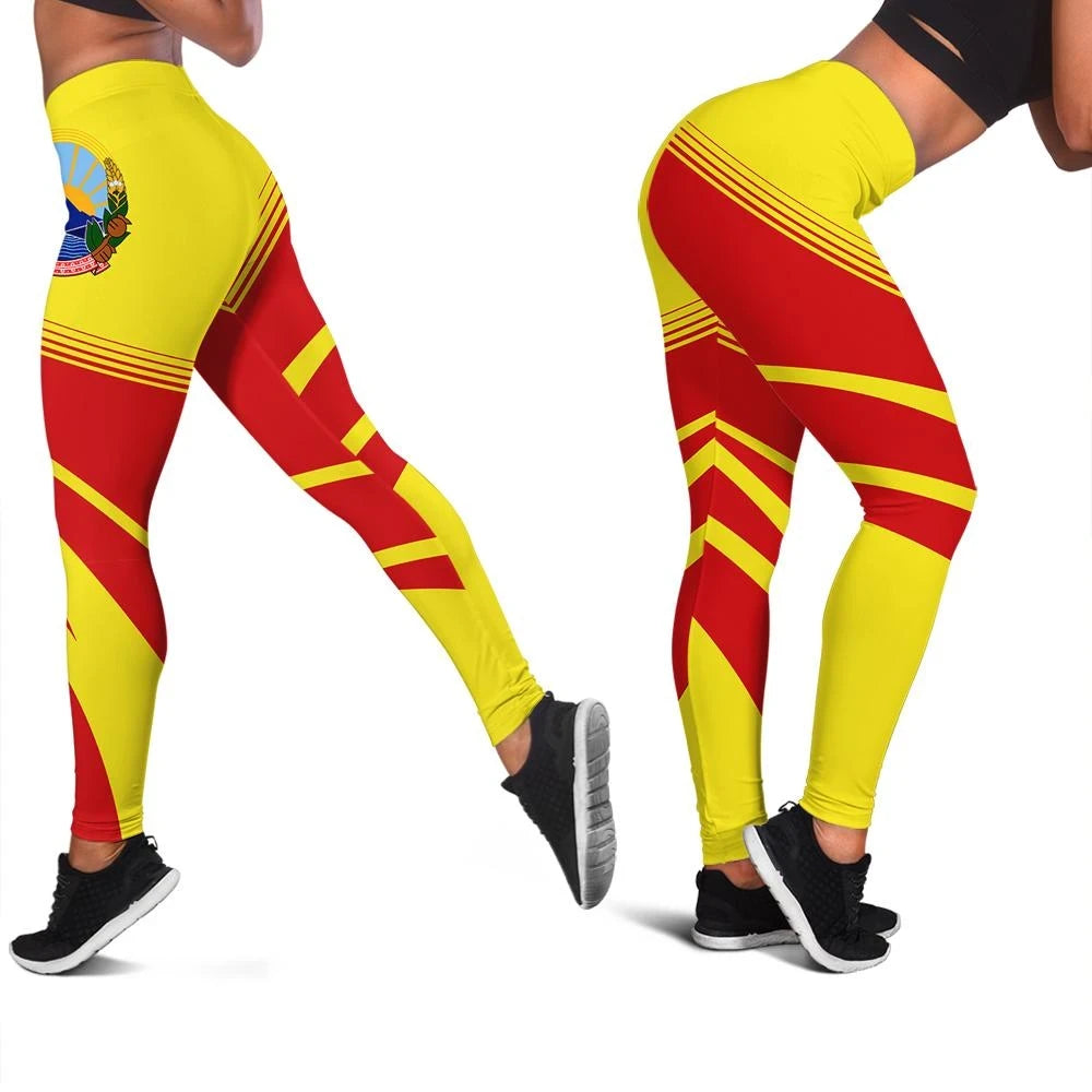 North Macedonia Coat Of Arms Leggings Cricket RLT7