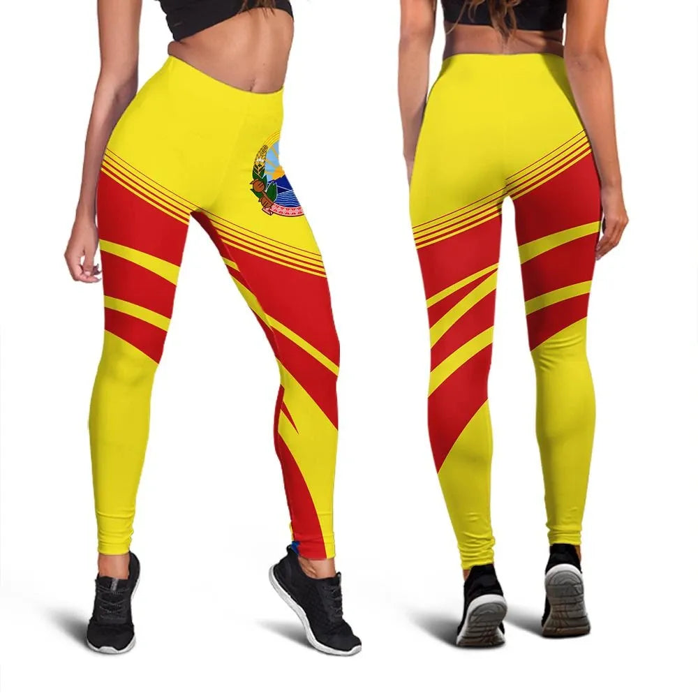 North Macedonia Coat Of Arms Leggings Cricket RLT7