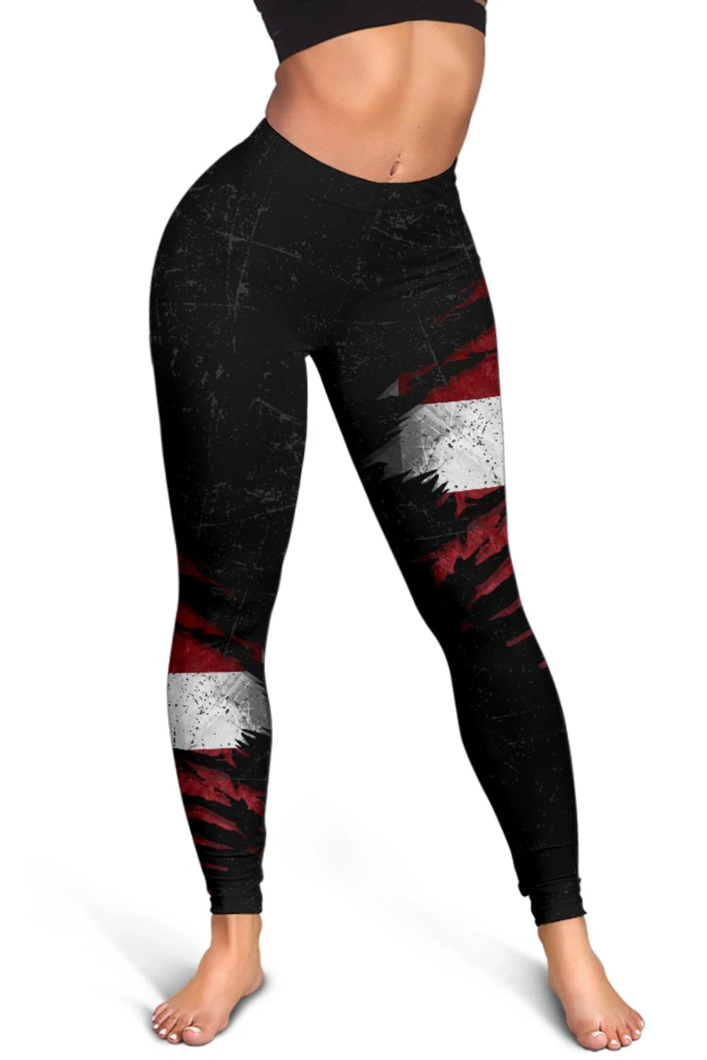 Latvia In Me Women's Leggings - Special Grunge Style RLT6