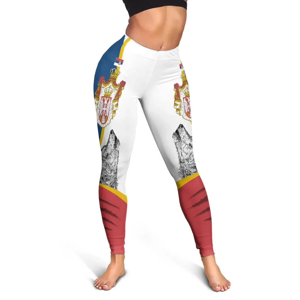 Serbia Leggings Flag Of Serbia RLT7