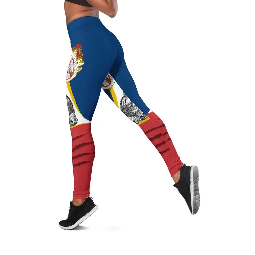 Serbia Leggings Flag Of Serbia RLT7