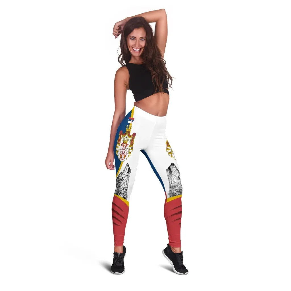 Serbia Leggings Flag Of Serbia RLT7