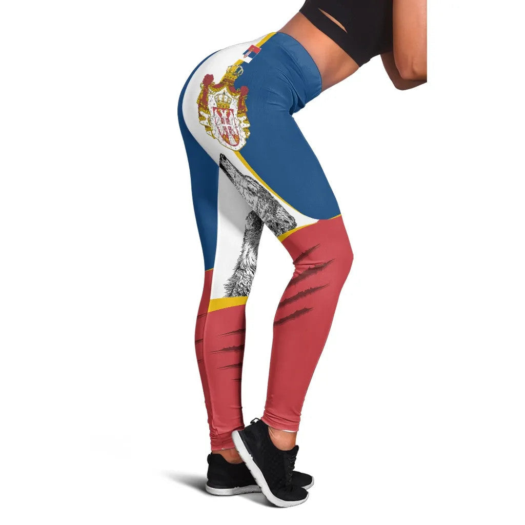Serbia Leggings Flag Of Serbia RLT7