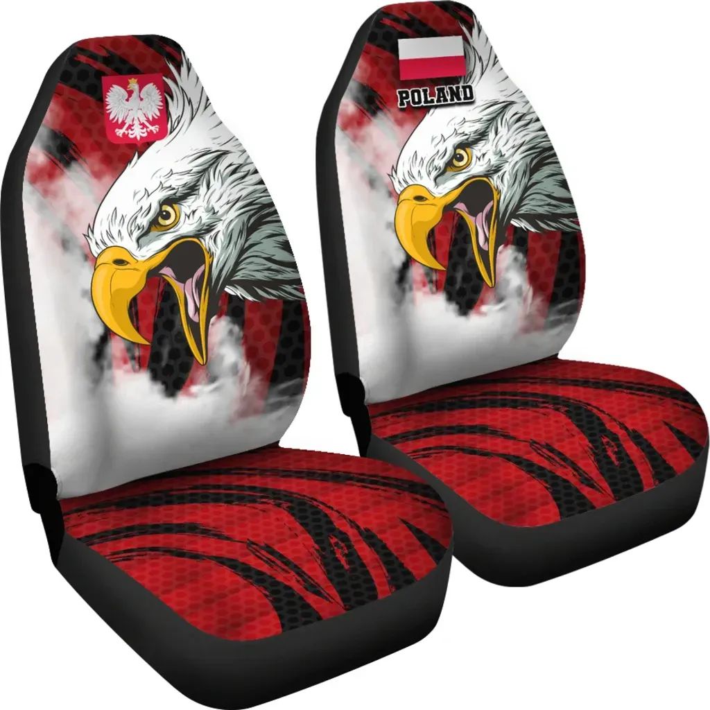 Poland Car Seat Covers Polish White Eagle Powerful RLT7