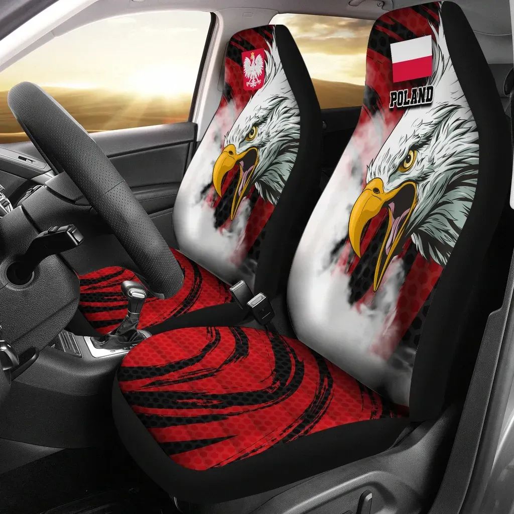 Poland Car Seat Covers Polish White Eagle Powerful RLT7