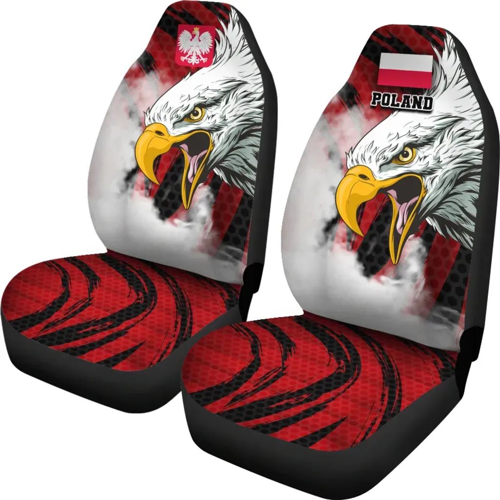 Poland Car Seat Covers Polish White Eagle Powerful RLT7