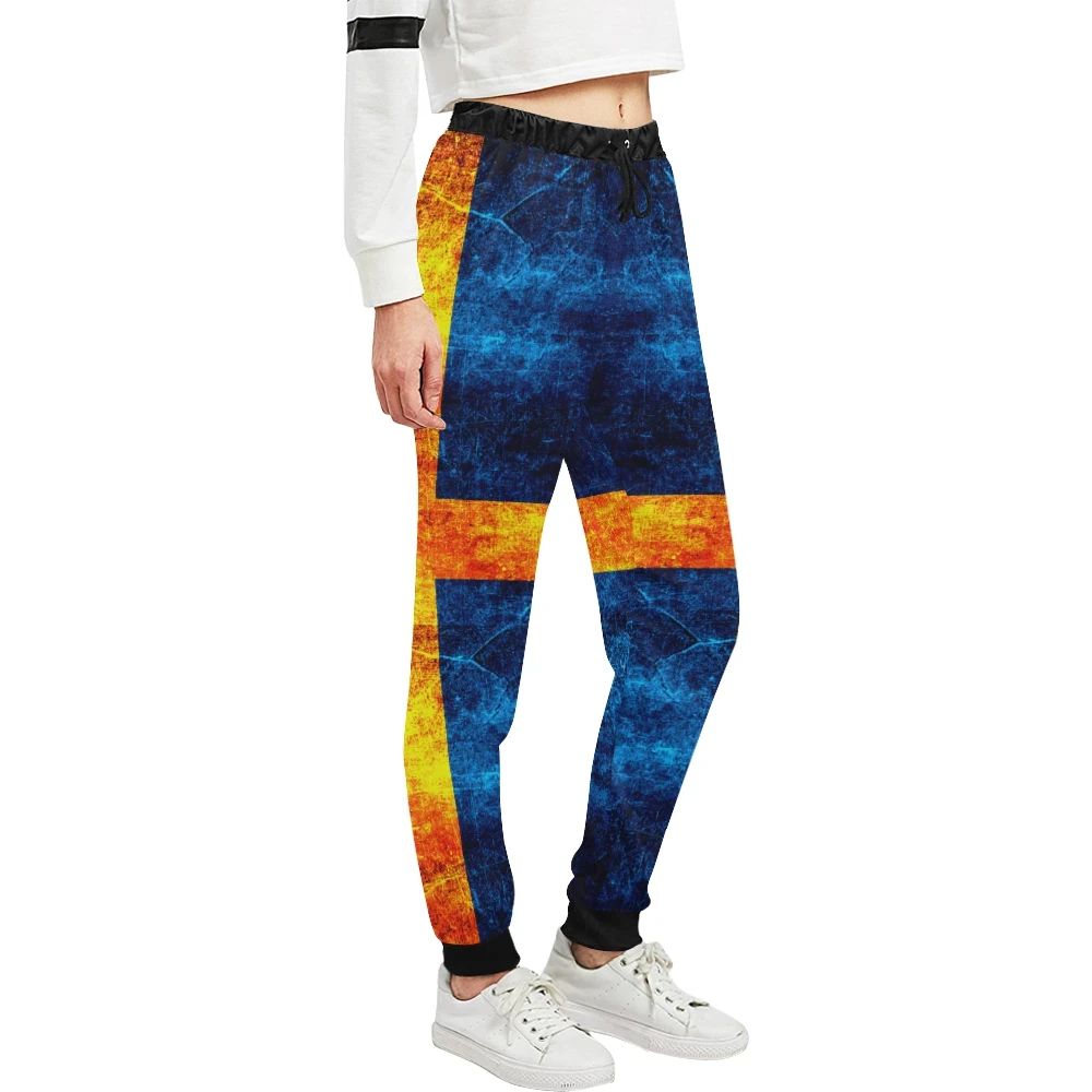 Sweden Grunge Flag All Over Print Sweatpant RLT7