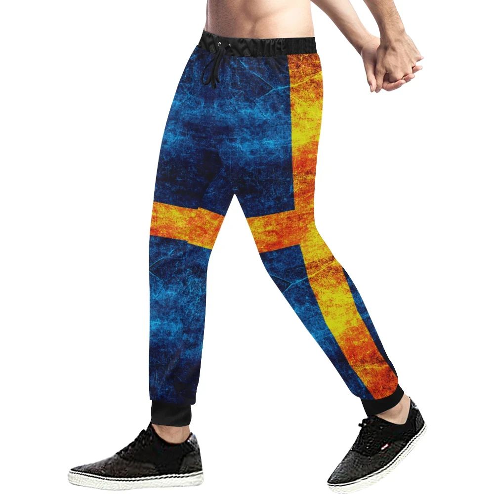 Sweden Grunge Flag All Over Print Sweatpant RLT7