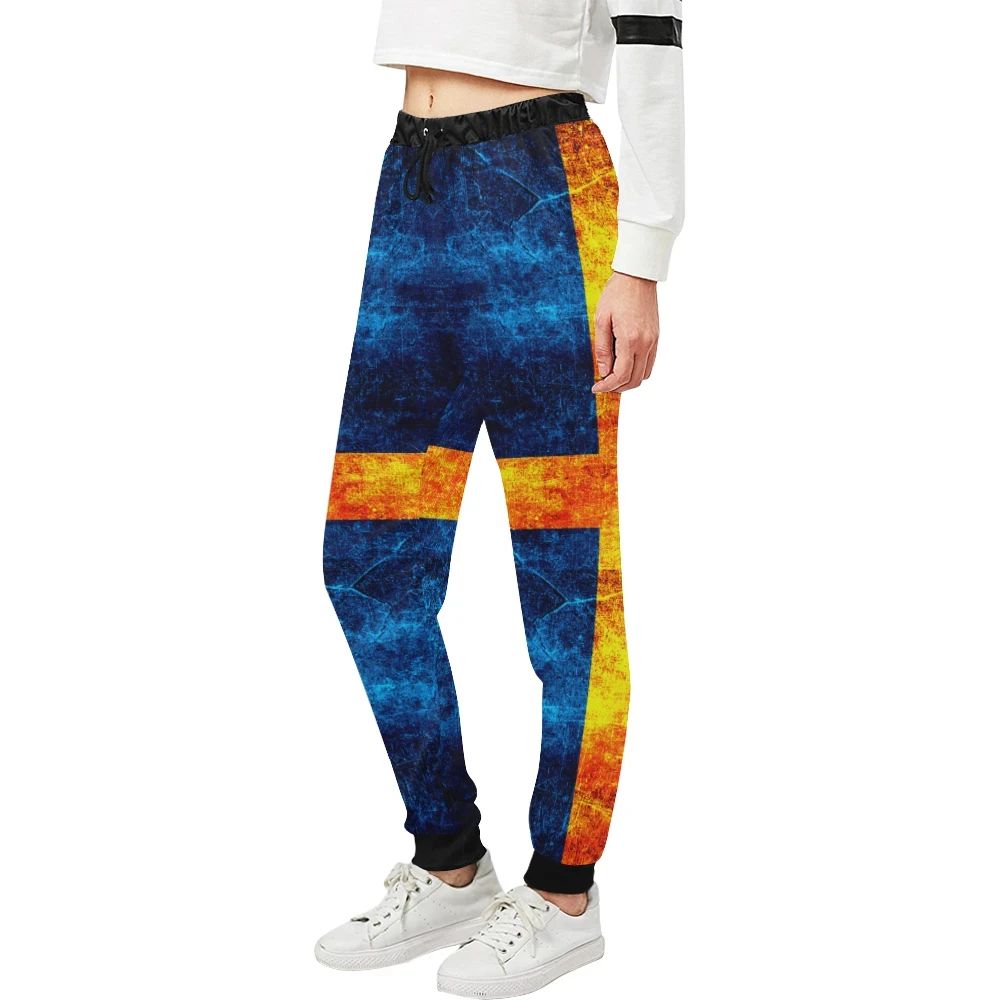 Sweden Grunge Flag All Over Print Sweatpant RLT7