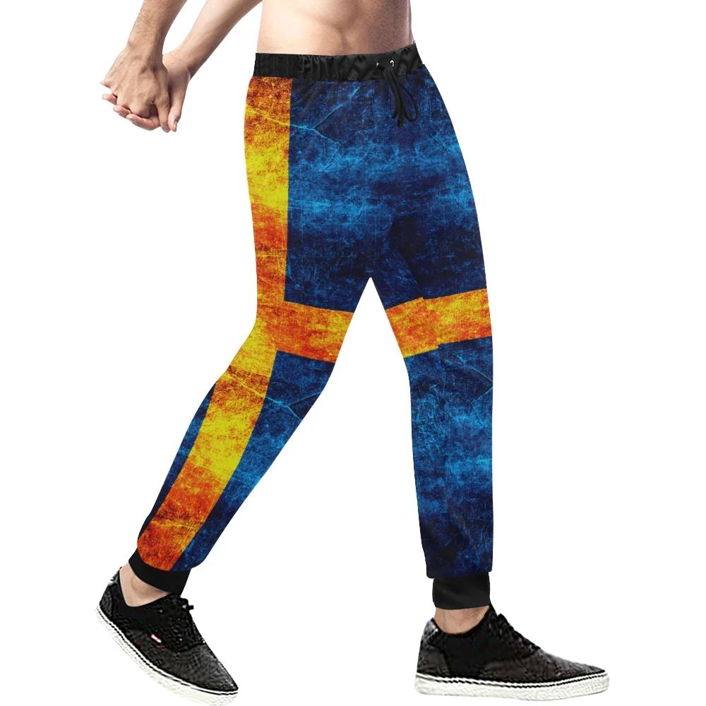 Sweden Grunge Flag All Over Print Sweatpant RLT7