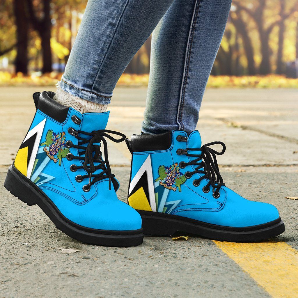 Saint Lucia All Season Boots Flag With Coat Of Arms RLT6