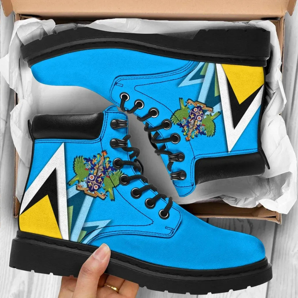 Saint Lucia All Season Boots Flag With Coat Of Arms RLT6