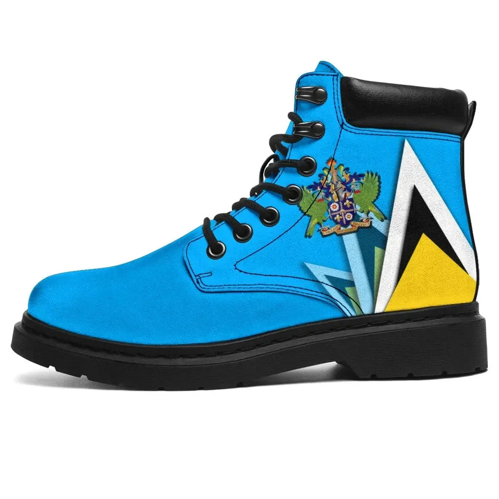 Saint Lucia All Season Boots Flag With Coat Of Arms RLT6