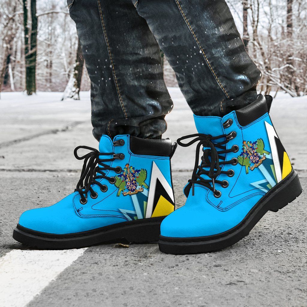 Saint Lucia All Season Boots Flag With Coat Of Arms RLT6