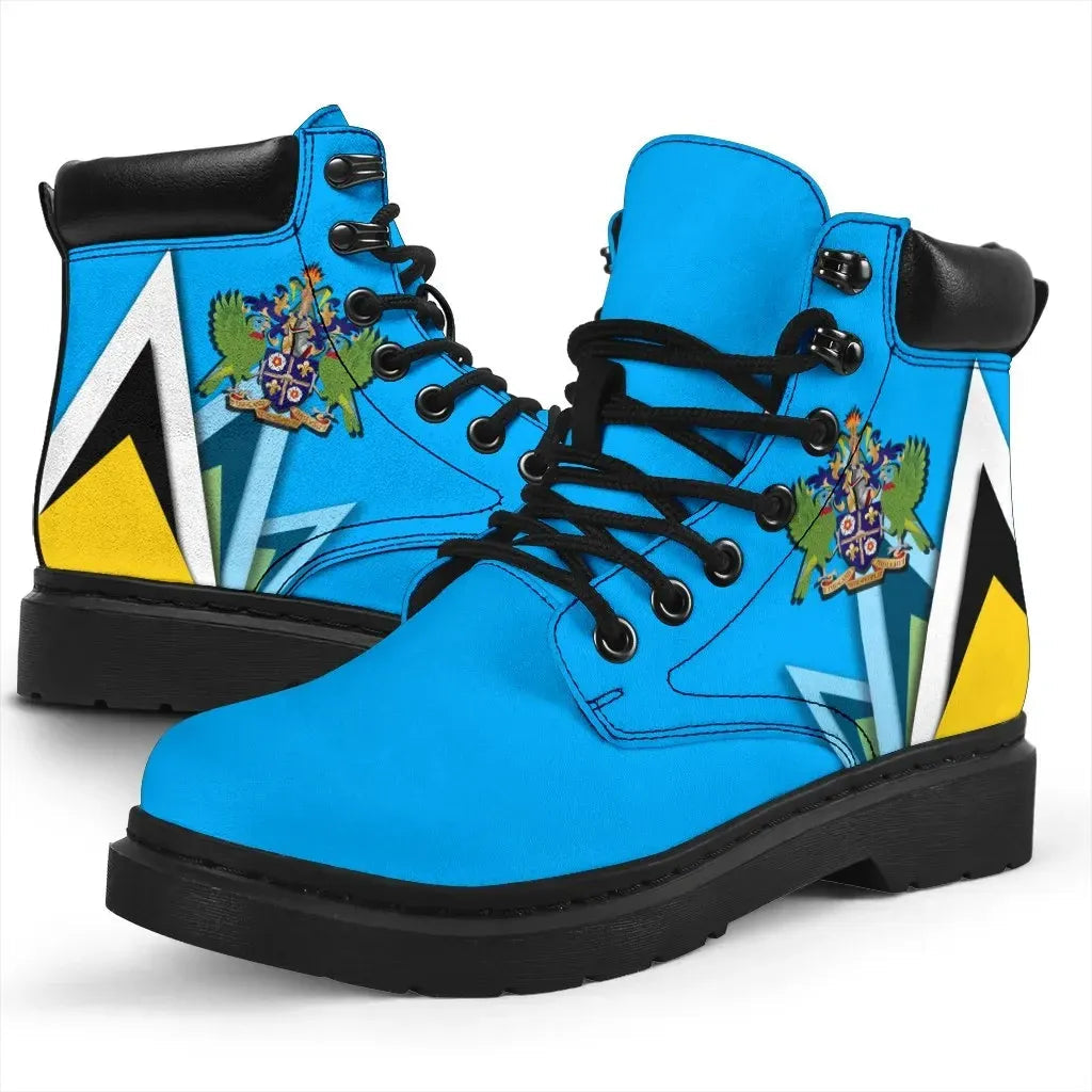 Saint Lucia All Season Boots Flag With Coat Of Arms RLT6
