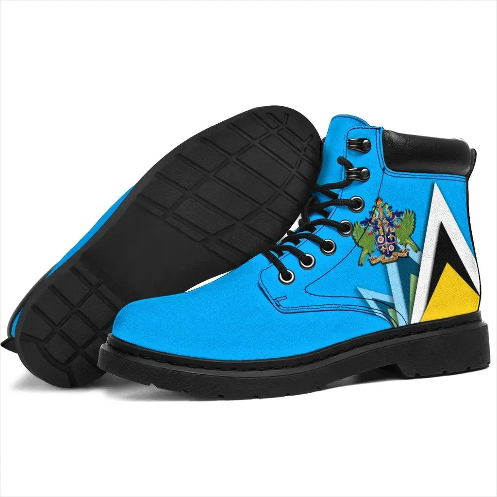 Saint Lucia All Season Boots Flag With Coat Of Arms RLT6
