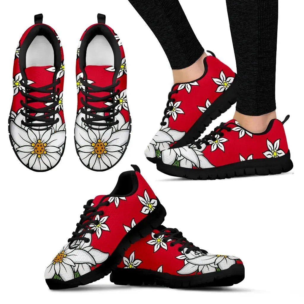 Switzerland Edelweiss Flower Sneakers RLT13