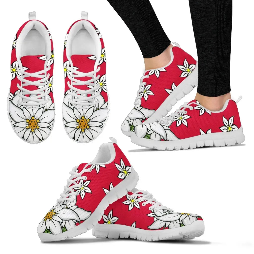 Switzerland Edelweiss Flower Sneakers RLT13