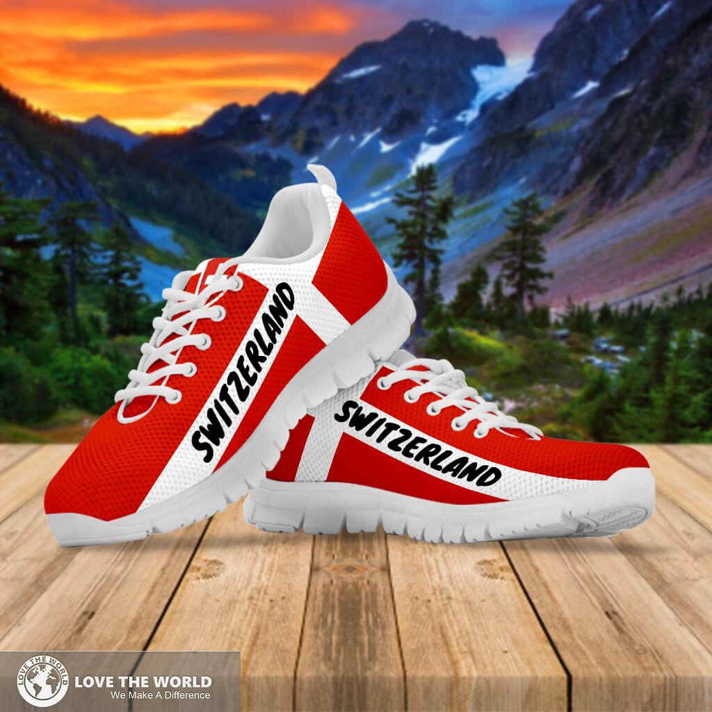 Switzerland Sneakers Flag and Coat Of Arm RLT13