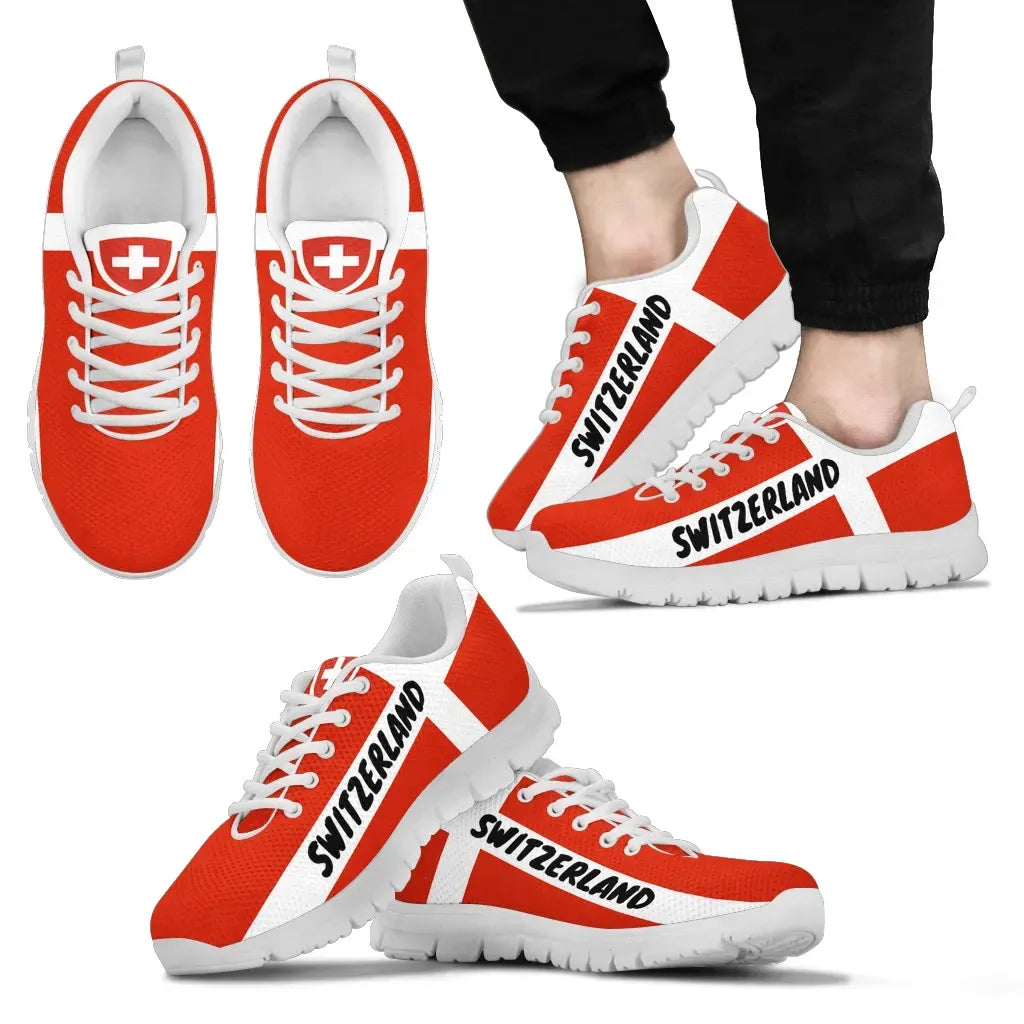 Switzerland Sneakers Flag and Coat Of Arm RLT13