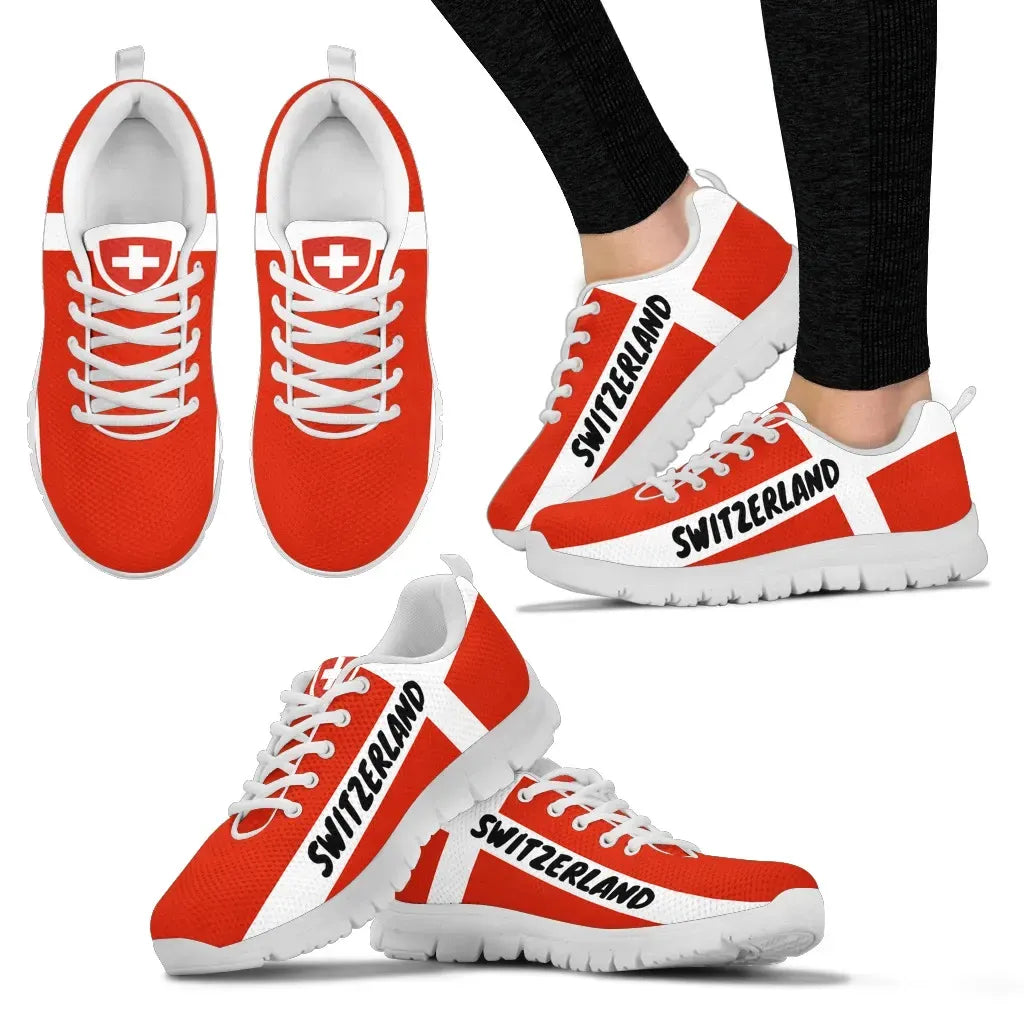 Switzerland Sneakers Flag and Coat Of Arm RLT13