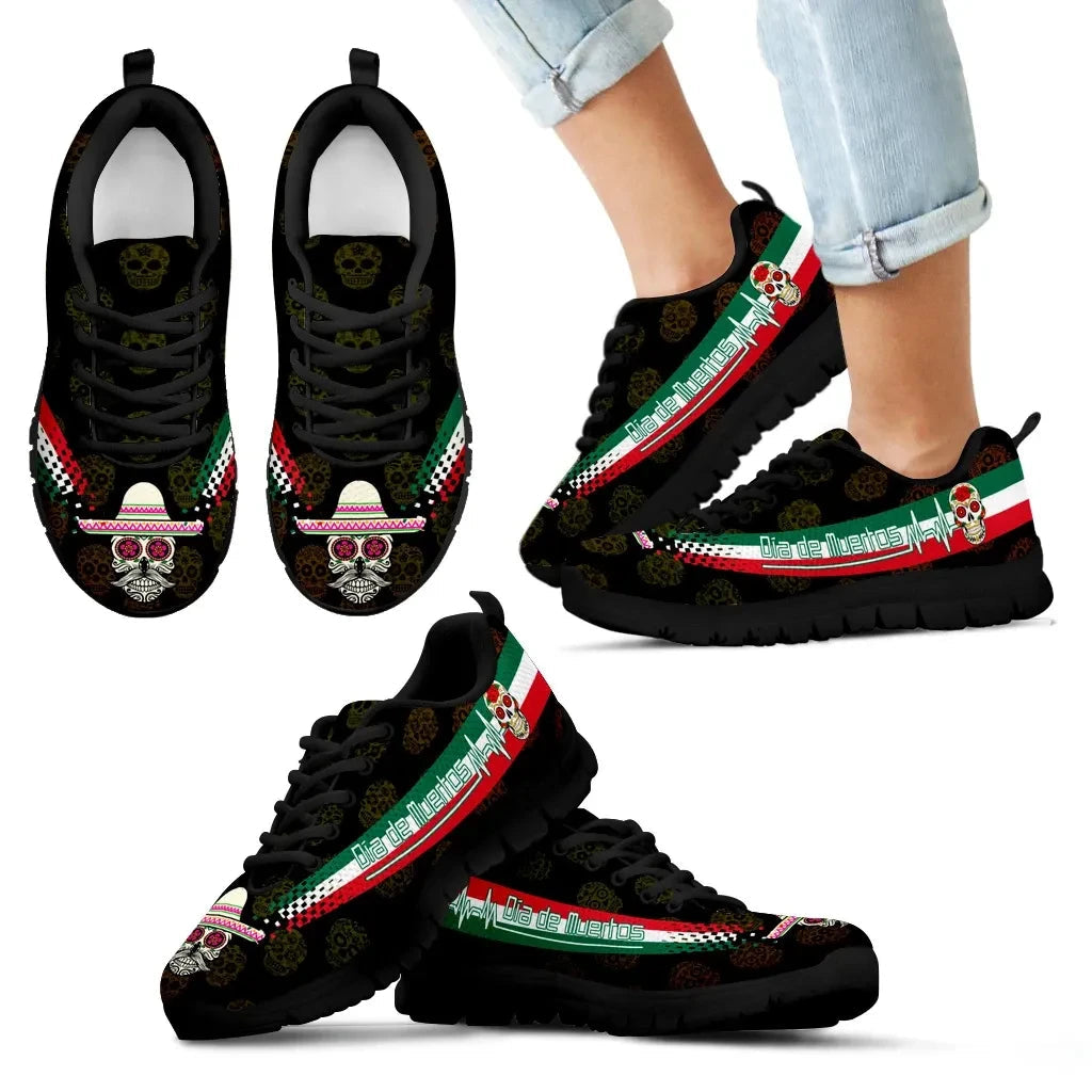 Mexico Day Of The Dead Heartbeat Sneakers RLT13