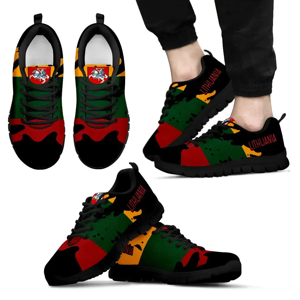 Lithuania Running Shoes Coat Of Arms Flag Painting Style RLT6