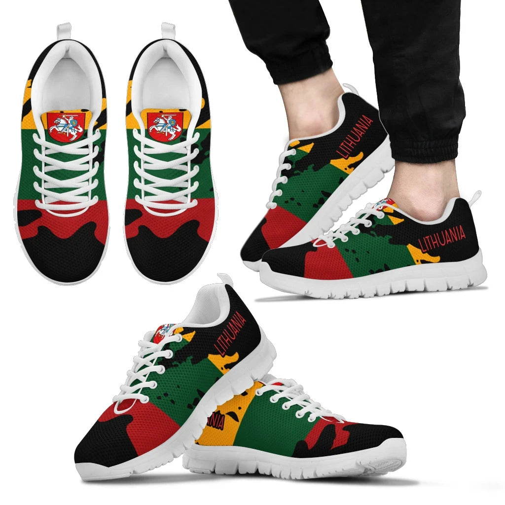 Lithuania Running Shoes Coat Of Arms Flag Painting Style RLT6