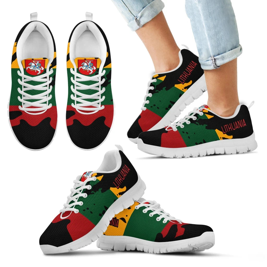 Lithuania Running Shoes Coat Of Arms Flag Painting Style RLT6