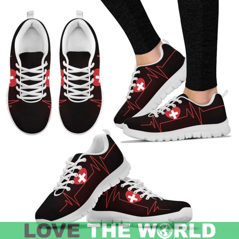 Switzerland Heart Beat Men's / Women's Sneakers Shoes RLT13