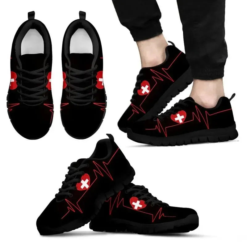 Switzerland Heart Beat Men's / Women's Sneakers Shoes RLT13