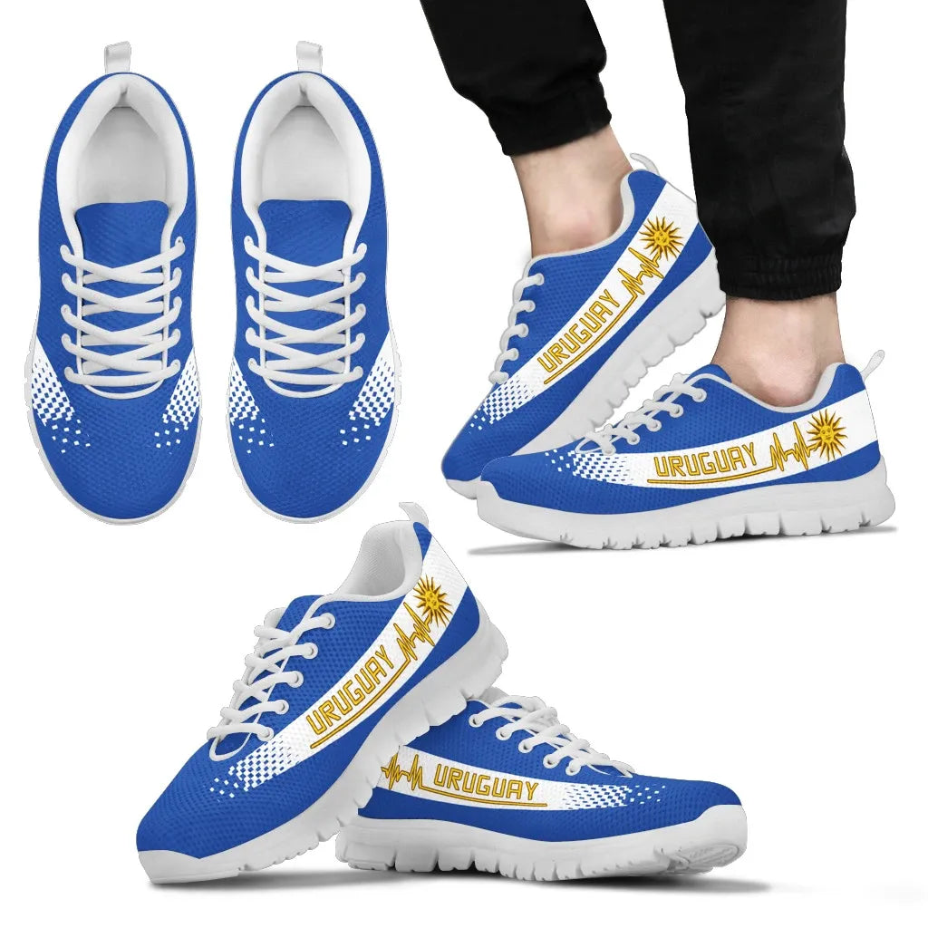 Uruguay Heartbeat Sneakers National Flag Color RLT6