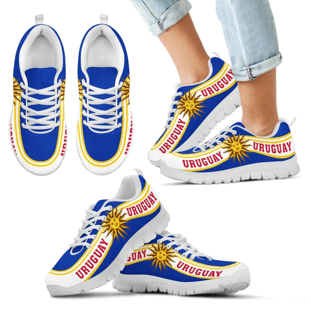 Uruguay Coat Of Arms Sneakers Line Style RLT6
