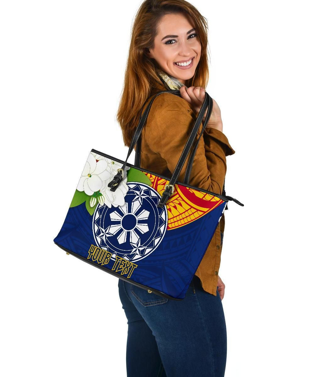 The Philippines Personalised Leather Tote Bag Filipino Sampaguita RLT6