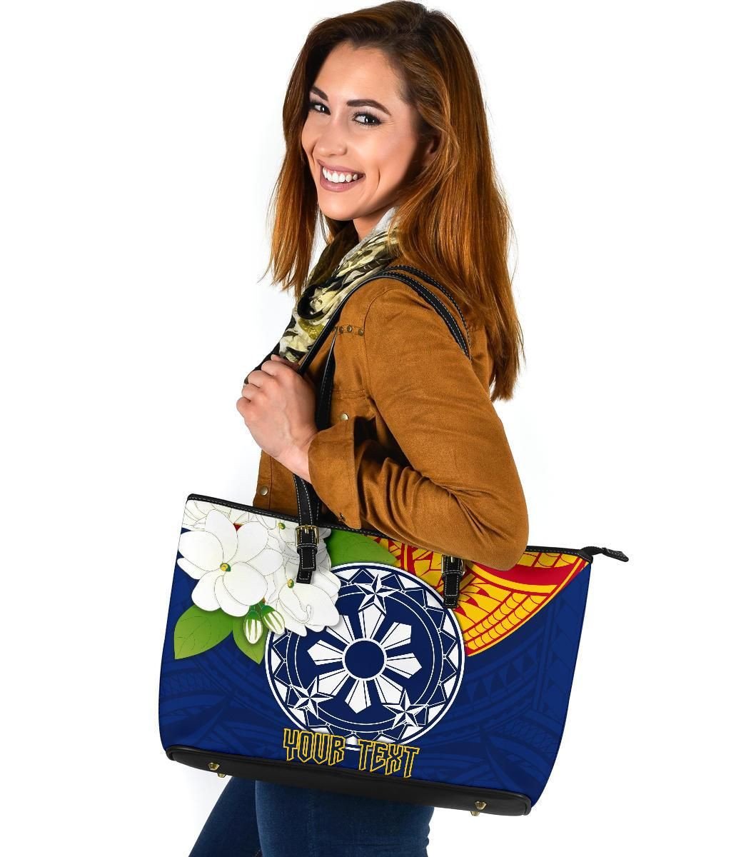 The Philippines Personalised Leather Tote Bag Filipino Sampaguita RLT6