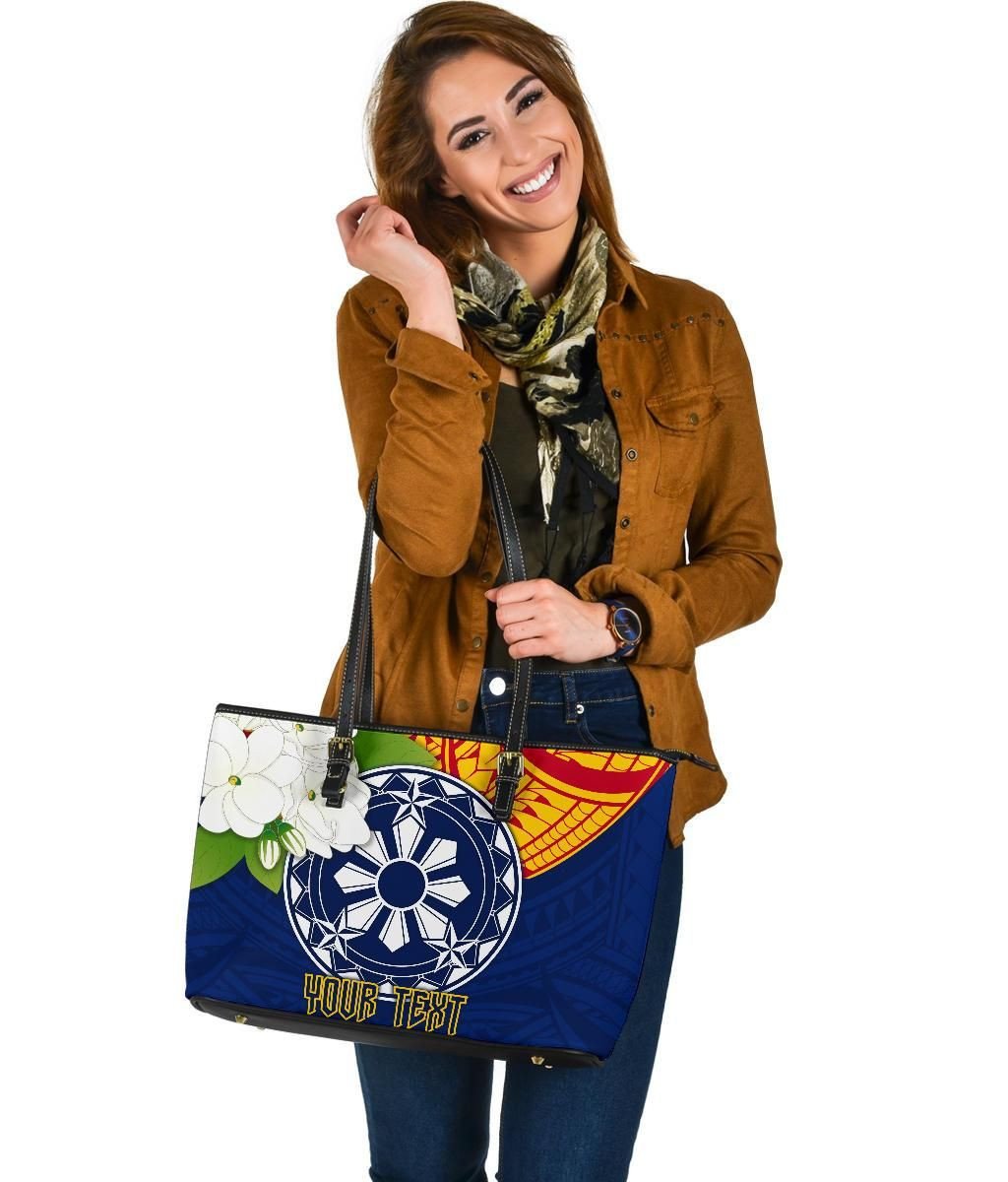 The Philippines Personalised Leather Tote Bag Filipino Sampaguita RLT6