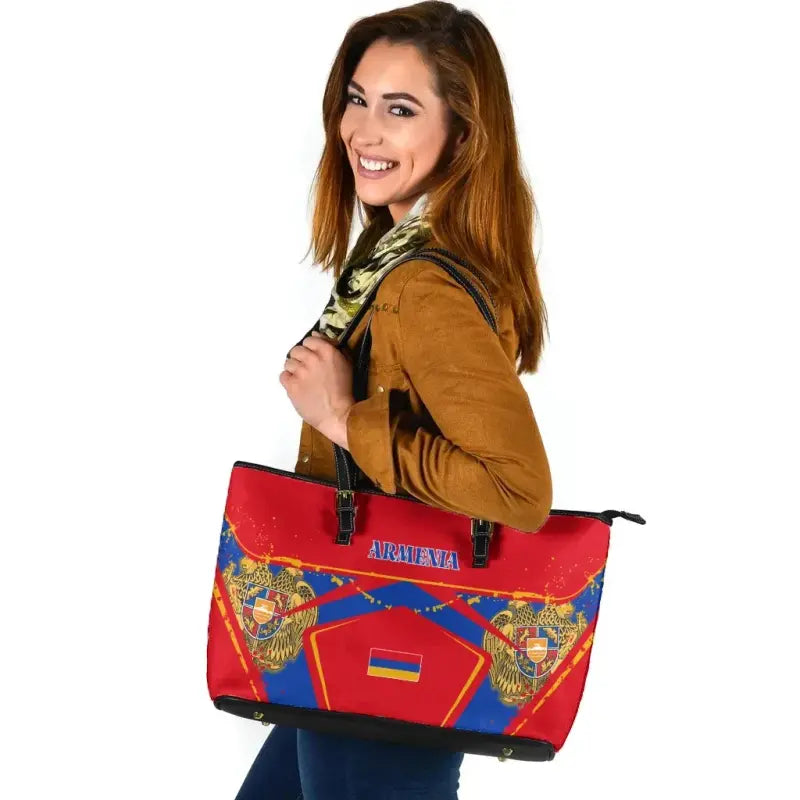 Armenia Leather Tote Bag - The Pride of Armenia RLT8