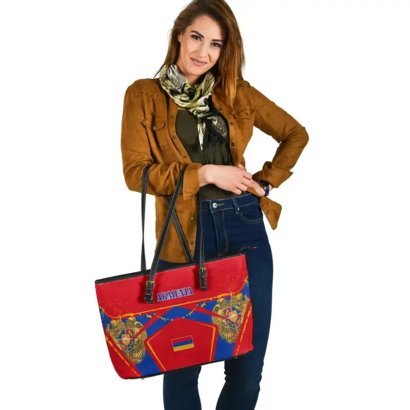 Armenia Leather Tote Bag - The Pride of Armenia RLT8