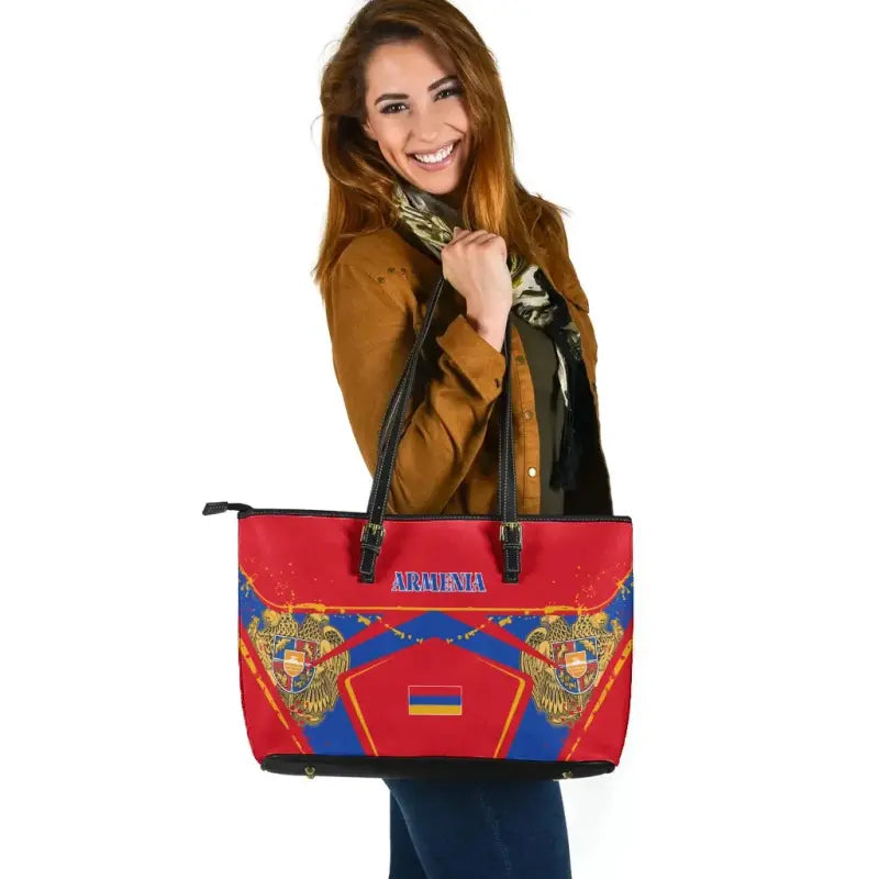 Armenia Leather Tote Bag - The Pride of Armenia RLT8