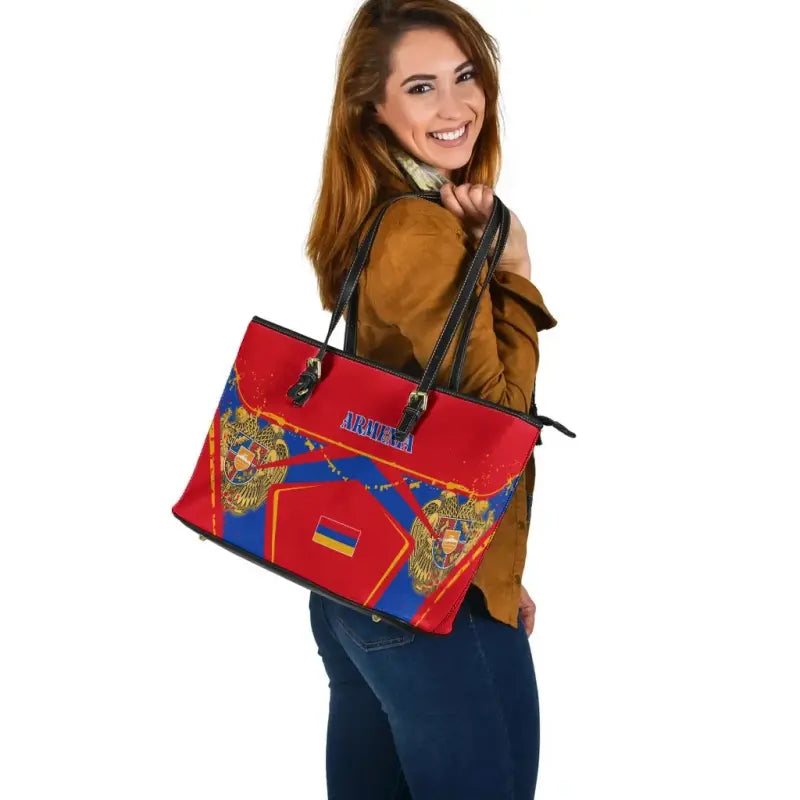 Armenia Leather Tote Bag - The Pride of Armenia RLT8