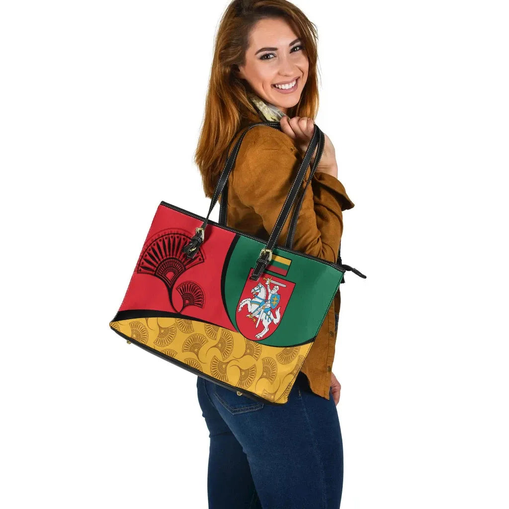 Lithuania Leather Tote Bag - Flag of Lithuania RLT6