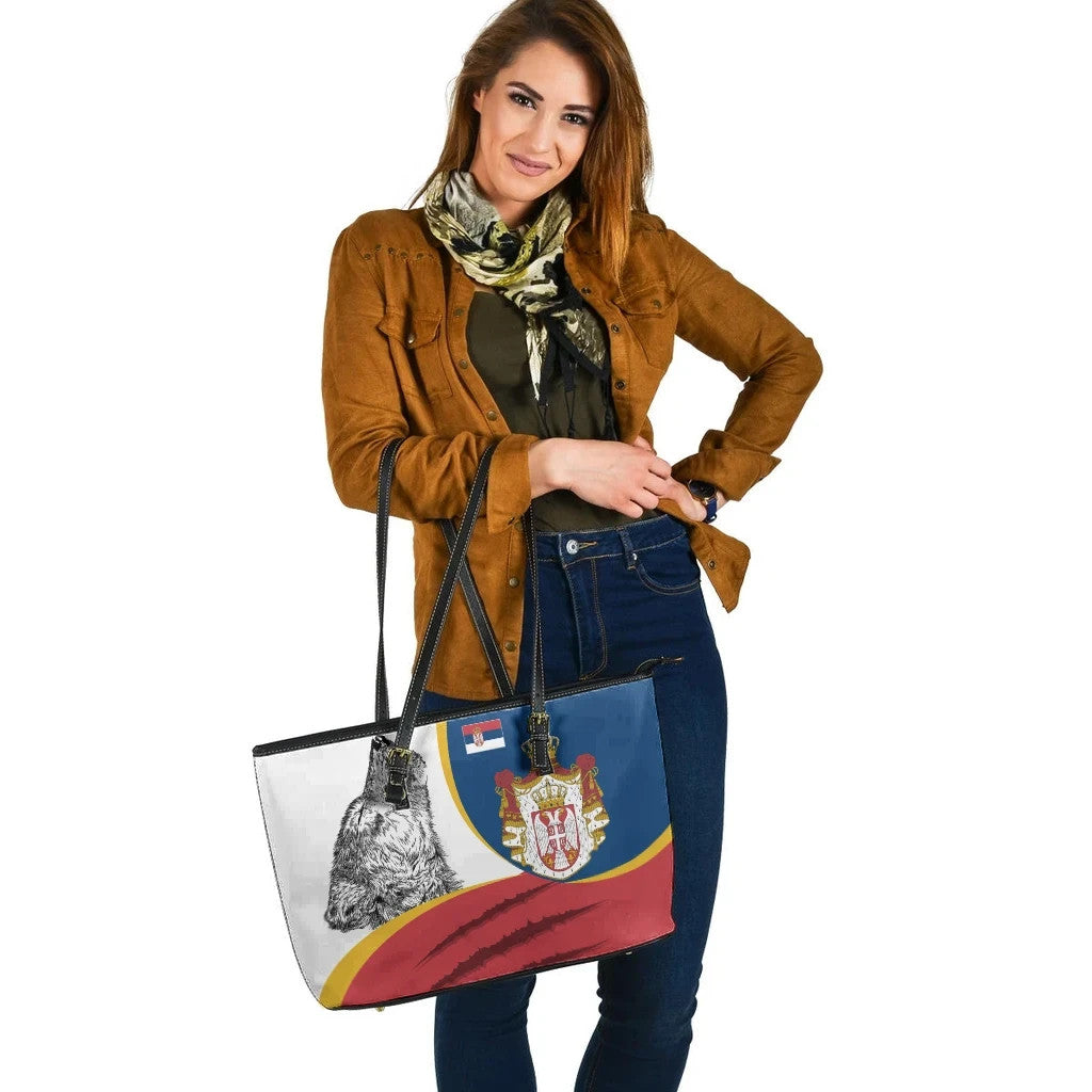 Serbia Leather Tote Bag Flag Of Serbia RLT7